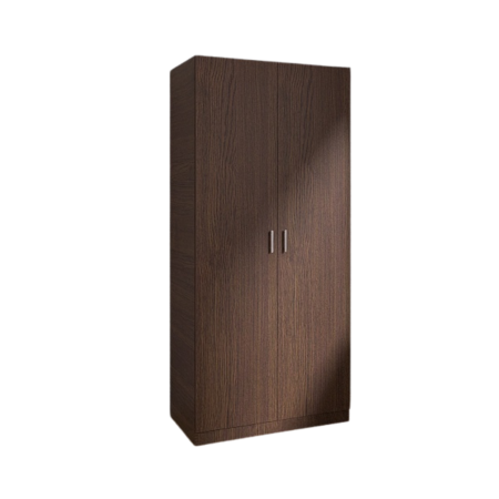 Dulap EC25 Wenge cu două uși, o poliță superioară și bară pentru haine, 80 × 50 × 200 cm [1]