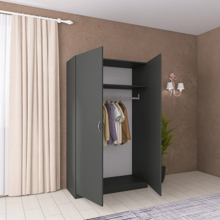 Dulap cu bara haine, H200 X L80 X A50cm, PAL 18mm, Culoare Gri Antracit [2]