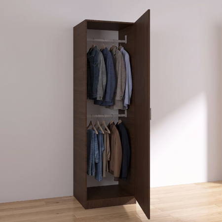 Dulapuri - Dulap EC9 Wenge cu o ușă și două bare pentru haine, 45 × 50 × 200 cm