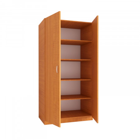 Dulap cu 2 usi - Dulap cu rafturi, H200 x L80 x A50cm, Culoare Cires, Pal 18mm