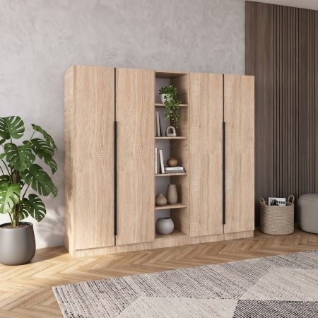 Dulap KLASS  cu Etajera , H200 x L200 x A50cm, Culoare Stejar Sonoma, Pal 18mm [3]