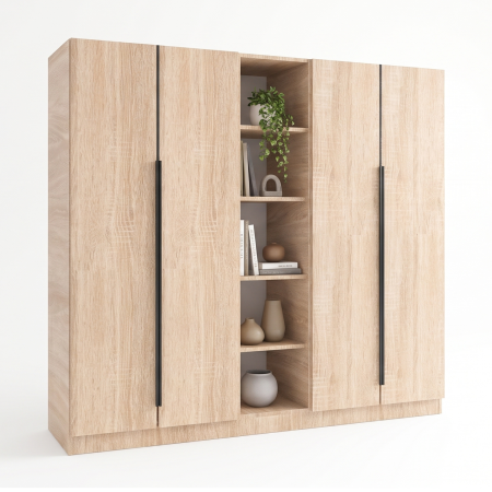 Cele mai vandute - Dulap KLASS  cu Etajera , H200 x L200 x A50cm, Culoare Stejar Sonoma, Pal 18mm