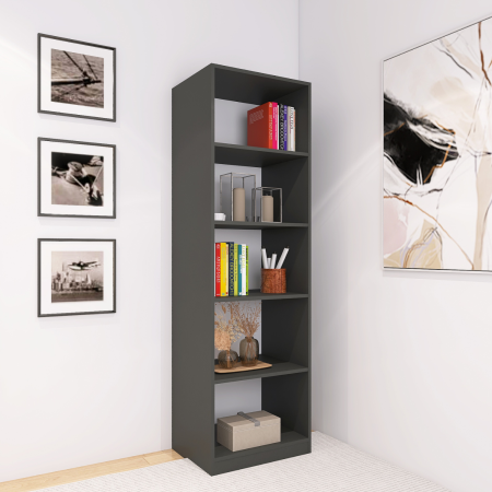 BIBLIOTECI - Etajera Multifunctionala, H200 x A30 x L40 cm, Culoare GRI ANTRACIT , Pal 18mm