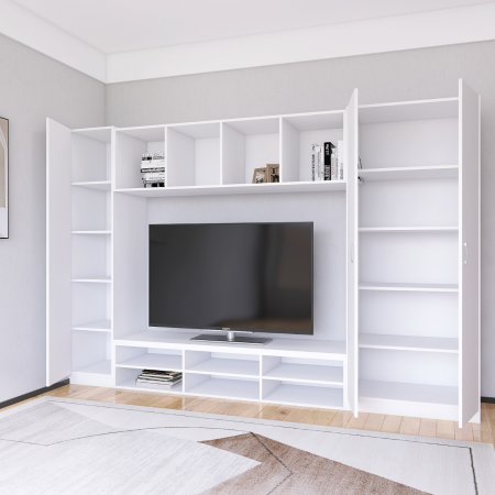 Living Alex L245 x A50 x H200 cm, Culoare Alb, Pal 18mm, Cant ABS [4]