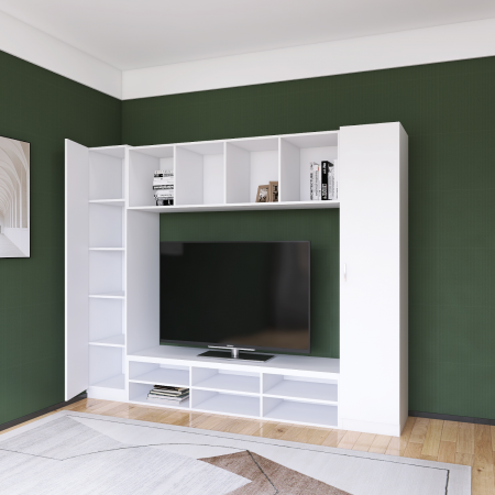 Living Eva L210 x A50 x H200 cm, Culoare Alb, Pal 18mm, Cant ABS [2]