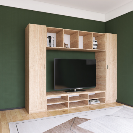 Living - Living Eva L210 x A50 x H200 cm, Culoare Stejar Sonoma, Pal 18mm, Cant ABS