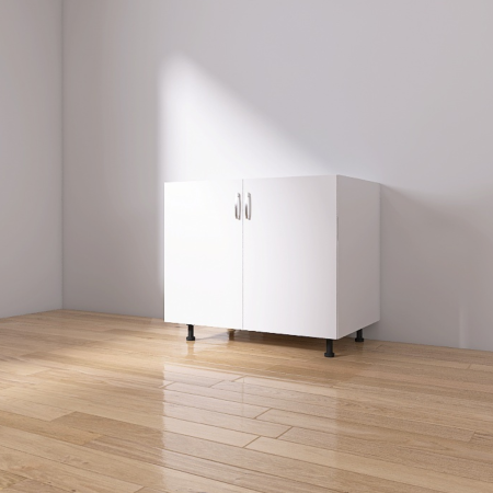 Corpuri Bucatarie Modulare - Masca Chiuveta L80xH90xA50cm, Culoare Alb, Material PAL 18mm