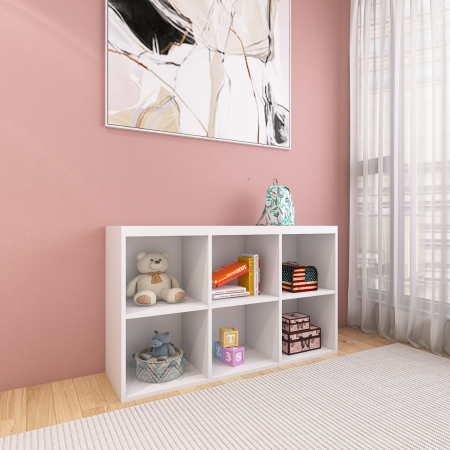 BIBLIOTECI - Raft Depozitare Universal, L 106 x H80 x A30 cm, Culoare Alb, Pal 18mm