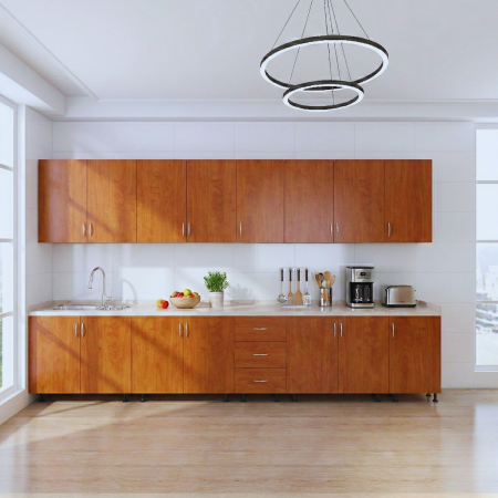 Bucatarii - Set Bucatarie 300 cm, Culoare Cires, Pal 18mm, Blat Termorezistent