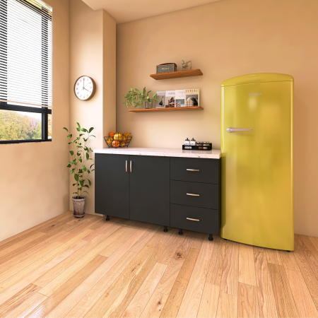 Set Corp Bucatarie L120 x H90 x A50cm, Culoare Gri Antracit,  Picioare Reglabile, Blat Termorezistent 2.8 cm [2]