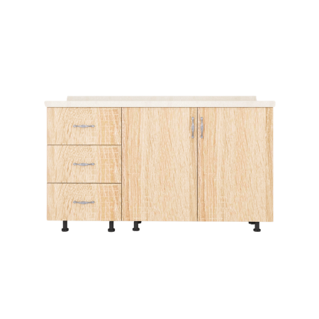 Set Corp Bucatarie L120 x H90 x A50cm, Culoare Stejar Sonoma , Picioare Reglabile, Blat Termorezistent 2.8 cm [2]