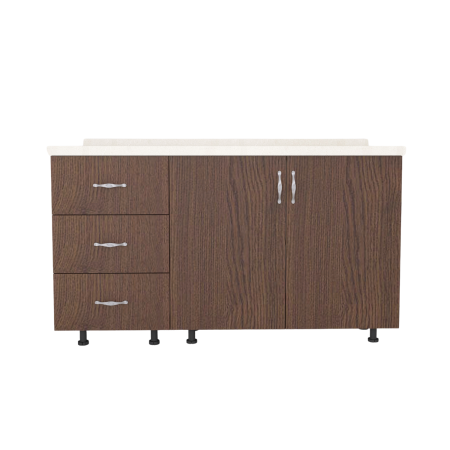 Set Corp Bucatarie L120 x H90 x A50cm, Culoare Wenge , Picioare Reglabile, Blat Termorezistent 2.8 cm [2]