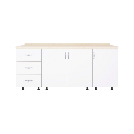 Set Corp Bucatarie L160 x H90 x A50cm, Culoare Alb, Picioare Reglabile, Blat Termorezistent 2.8 cm [2]