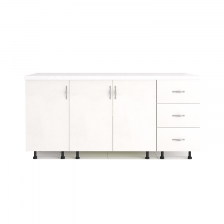 Set Corp Bucatarie L160 x H90 x A50cm, Culoare Alb, Picioare Reglabile, Blat Termorezistent 2.8 cm [1]