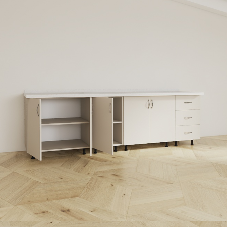 Set Corp Bucatarie L240 x H90 x A50cm, Culoare Casmir, Picioare Reglabile, Blat Termorezistent 2.8 cm [1]