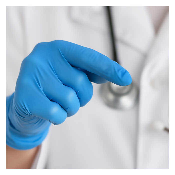 Mănuși nitril nepudrate Medica, marimea L, 100 buc/cutie, albastru [4]