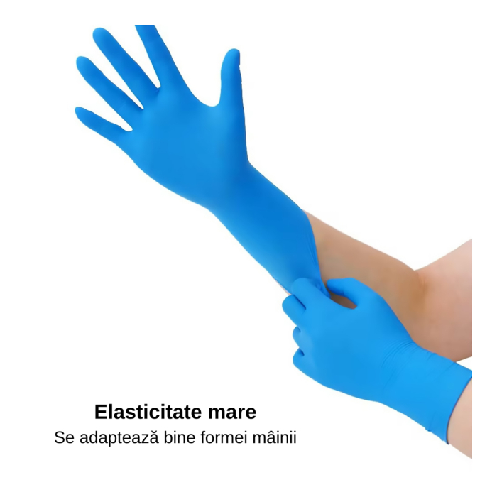 Mănuși nitril nepudrate Medica, marimea M, 100 buc/cutie, albastru [6]