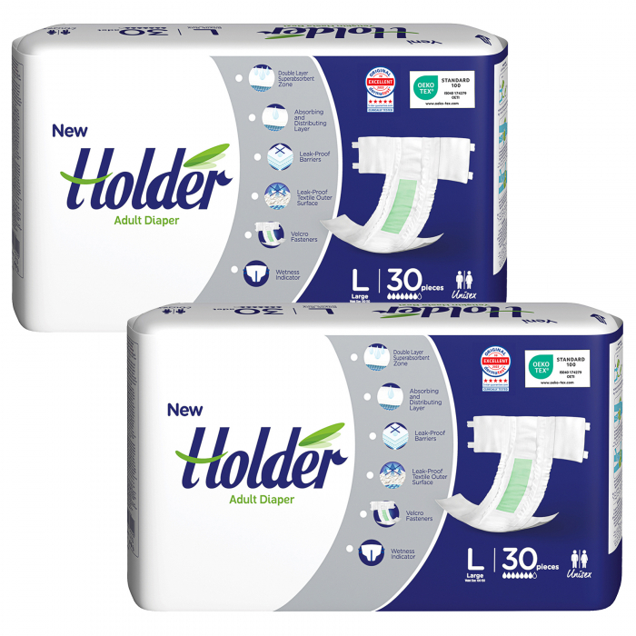 Scutece adulti Holder, marimea L, talie 100-150 cm, 60 buc [1]