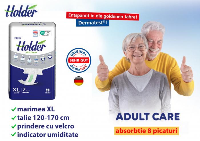 Scutece adulti Holder, marimea XL, talie 120-170 cm, 7 buc [2]