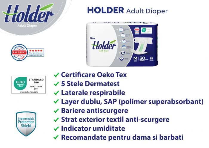 Scutece adulti Holder, marimea M, talie 80-120 cm, 30 buc [3]