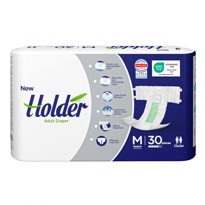 Scutece adulti Holder, marimea M, talie 80-120 cm, 30 buc [1]