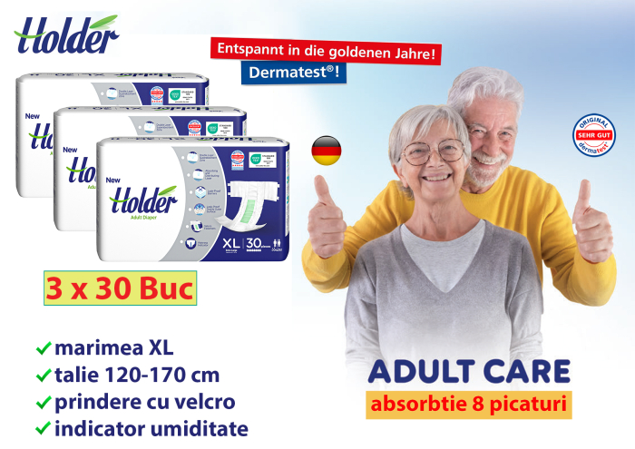 Scutece adulti Holder, marimea XL, talie 120-170 cm, 90 buc [2]