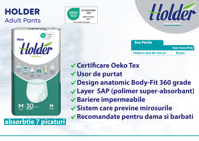 Scutece chilot Holder, adulti marimea M, talie 80-105 cm, 30 buc [3]