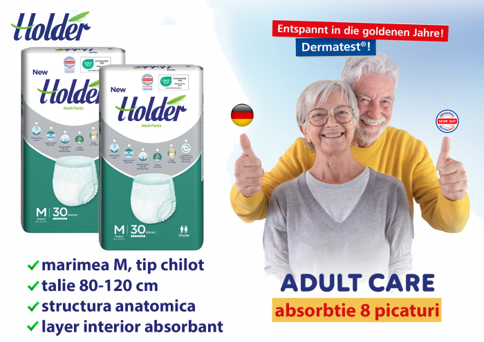 Scutece chilot Holder, adulti marimea M, talie 80-120 cm, 60 buc, 8 picaturi [2]