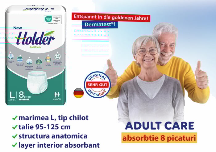 Scutece chilot Holder, adulti marimea L, talie 95-125 cm, 8 buc [3]