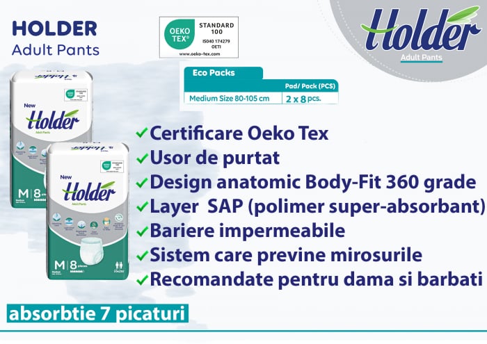 Scutece chilot Holder, adulti marimea M, talie 80-105 cm, 16 buc [4]