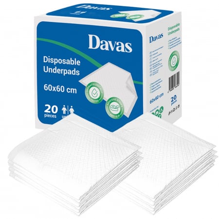 Protectii pat (aleze) Davas, 60x60 cm, 240 buc, gama premium 5 straturi [7]