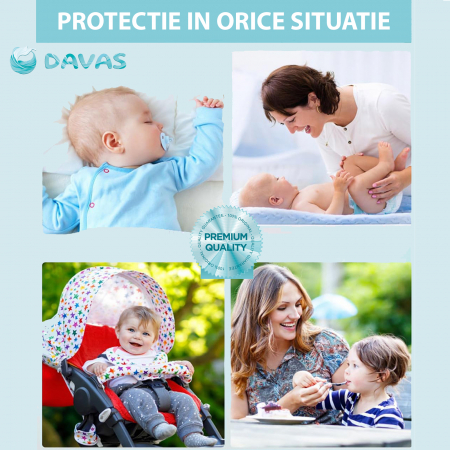 Aleze Davas 40x60 cm, 60 buc, cu polymer SAP, 5 straturi, absorbante unica folosinta, benzi adezive [4]