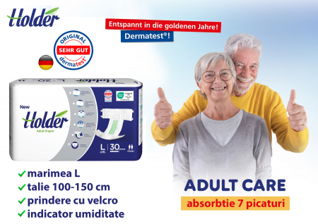 Scutece adulti Holder, marimea L, talie 100-150 cm, 30 buc [1]