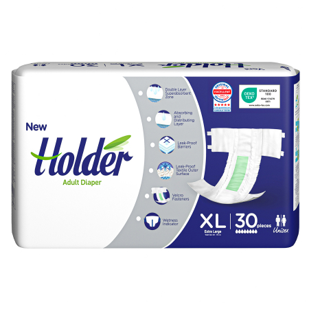 SCUTECE ADULTI - Scutece adulti Holder, marimea XL, talie 120-170 cm, 30 buc