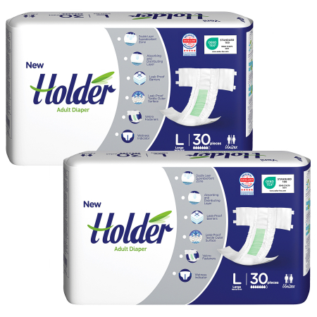 SCUTECE ADULTI - Scutece adulti Holder, marimea L, talie 100-150 cm, 60 buc