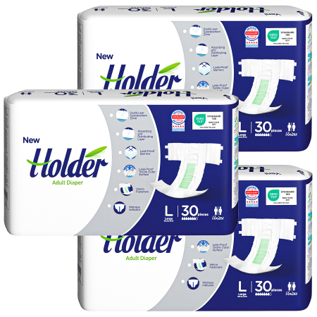 SCUTECE ADULTI - Scutece adulti Holder, marimea L, talie 100-150 cm, 90 buc