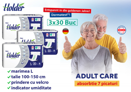 Scutece adulti Holder, marimea L, talie 100-150 cm, 90 buc [1]