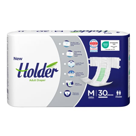 SCUTECE ADULTI - Scutece adulti Holder, marimea M, talie 80-120 cm, 30 buc, 8 picaturi