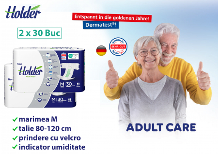 Scutece adulti Holder, marimea M, talie 80-120 cm, 60 buc [1]