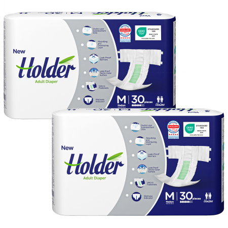SCUTECE ADULTI - Scutece adulti Holder, marimea M, talie 80-120 cm, 60 buc