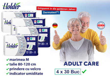 Scutece adulti Holder, marimea M, talie 80-120 cm, 120 buc [1]