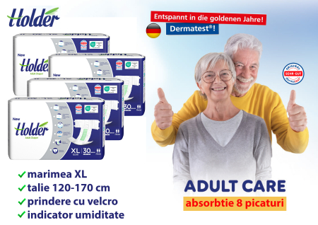 Scutece adulti Holder, marimea XL, talie 120-170 cm, 120 buc [2]