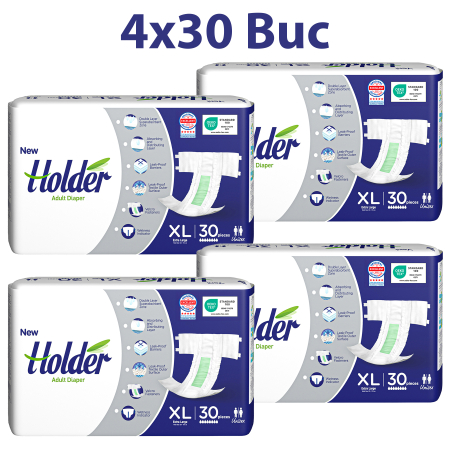 SCUTECE NORMALE - Scutece adulti Holder, marimea XL, talie 120-170 cm, 120 buc
