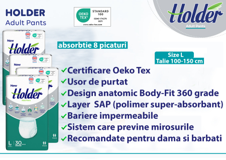 Scutece chilot Holder, adulti marimea L, talie 100-150cm, 120 buc [2]