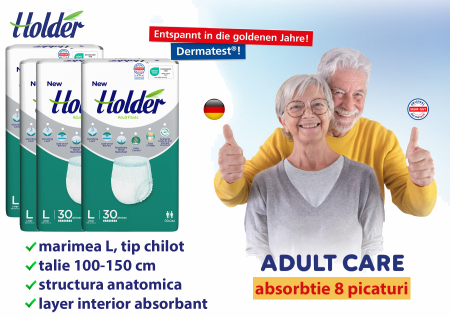 Scutece chilot Holder, adulti marimea L, talie 100-150cm, 120 buc [1]