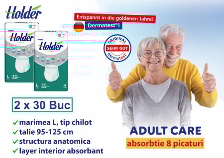 Scutece chilot Holder, adulti marimea L, talie 95-125 cm, 60 buc [1]
