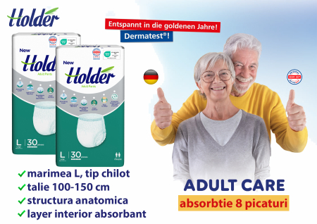 Scutece chilot Holder, adulti marimea L, talie 100-150 cm, 60 buc, 8 picaturi [1]