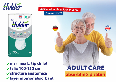 Scutece chilot Holder, adulti marimea L, talie 100-150cm, 30 buc, 8 picaturi [1]