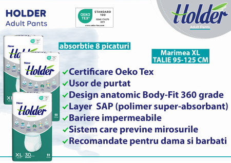 Scutece adulti, tip chilot, marca Holder, 90 buc. [2]