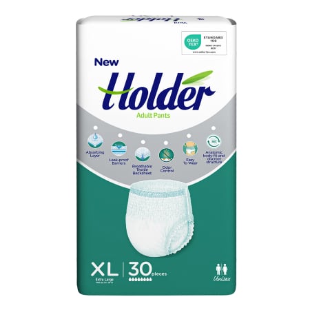 SCUTECE ADULTI - Scutece chilot Holder, adulti marimea XL, talie 120-160 cm, 30 buc